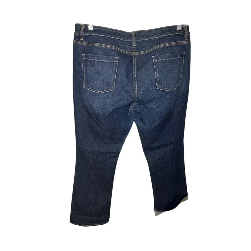 New York & Company Curvy Low Rise‎ Bootcut Jeans Dark Wash Denim Women's Sz 18